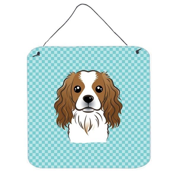 Checkerboard Blue Cavalier Spaniel Aluminum Metal Wall Or Door Hanging Prints6 x 6 In., Micasa, Mfr#: MI250722